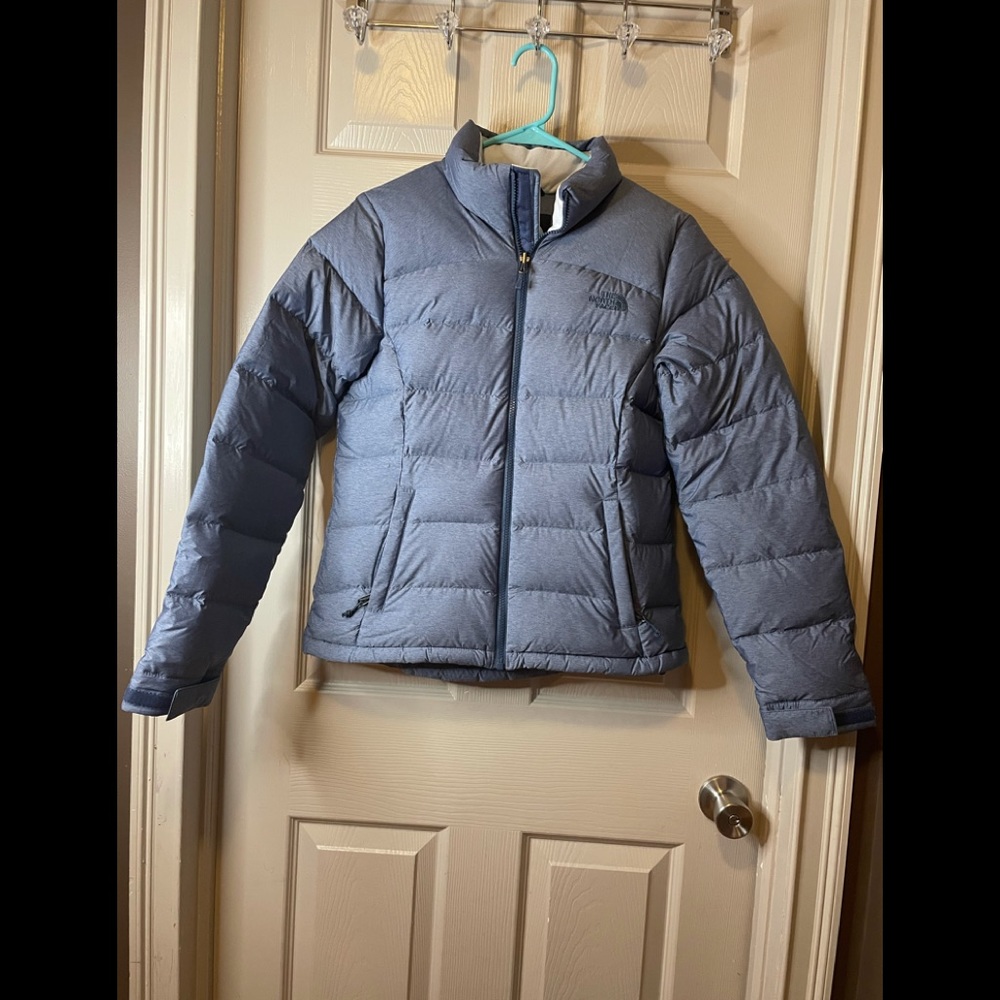 The North Face Blue Quilted Puffer Jacket Women Size Small